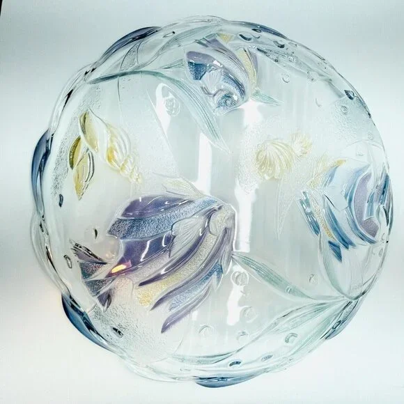 XL 15" Mikasa Glass Serving Platter Round "Savoir Vivre Key Largo" Pattern Japan - Picture 8 of 15